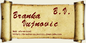 Branka Vujnović vizit kartica